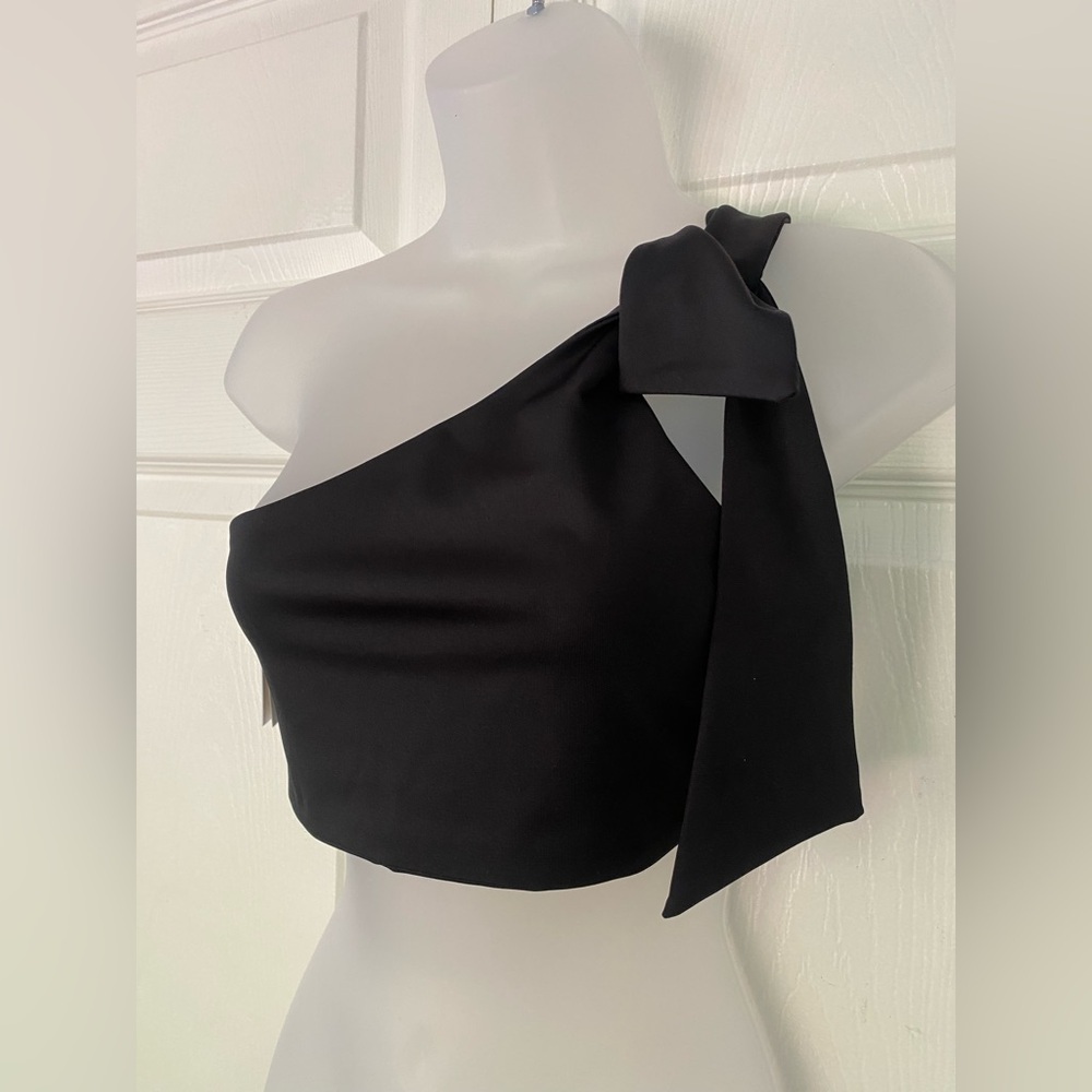 LONDRE Bikini Top One Shoulder Black New size Medium
